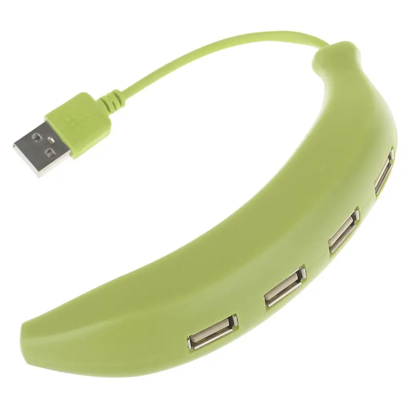 Factory Direct Banana USB Hub 4x2.0 Splitter Yellow
