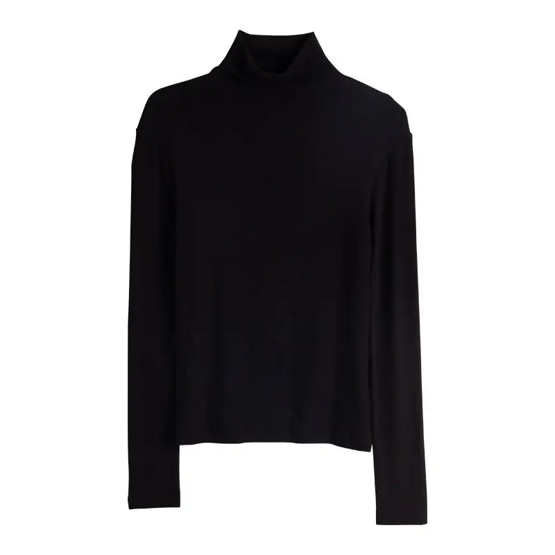 Women Slim Fit High Collar Shirt Grey Solid Color - Image 12