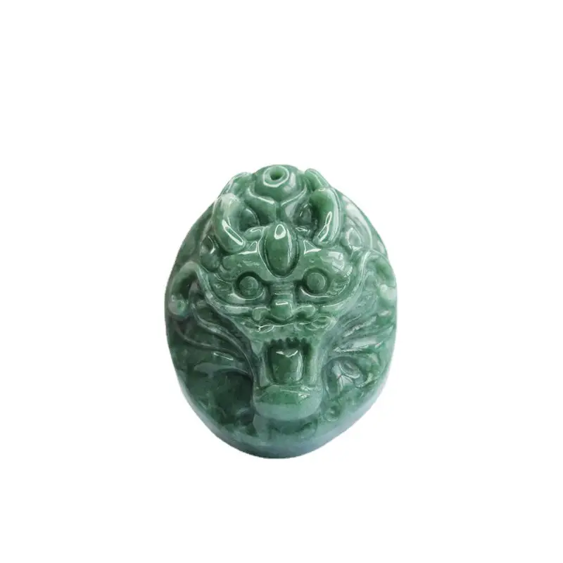 Jade Zodiac Dragon Pendant Green Natural Grade - Image 6