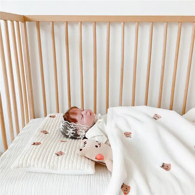 Newborn Baby Quilted Pillow Anti-Spitting Breathable Embroidered - Image 8