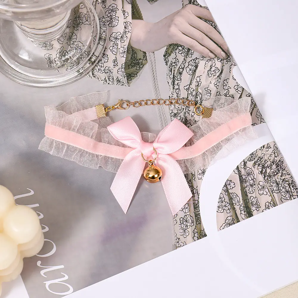 White Fox Headband with Pink Flower Decor - Image 6