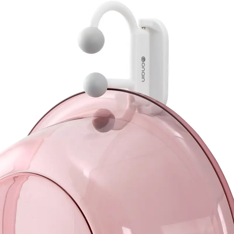 Wall-Mounted Bathroom Storage Rack with Planet-Shaped Basin Hook