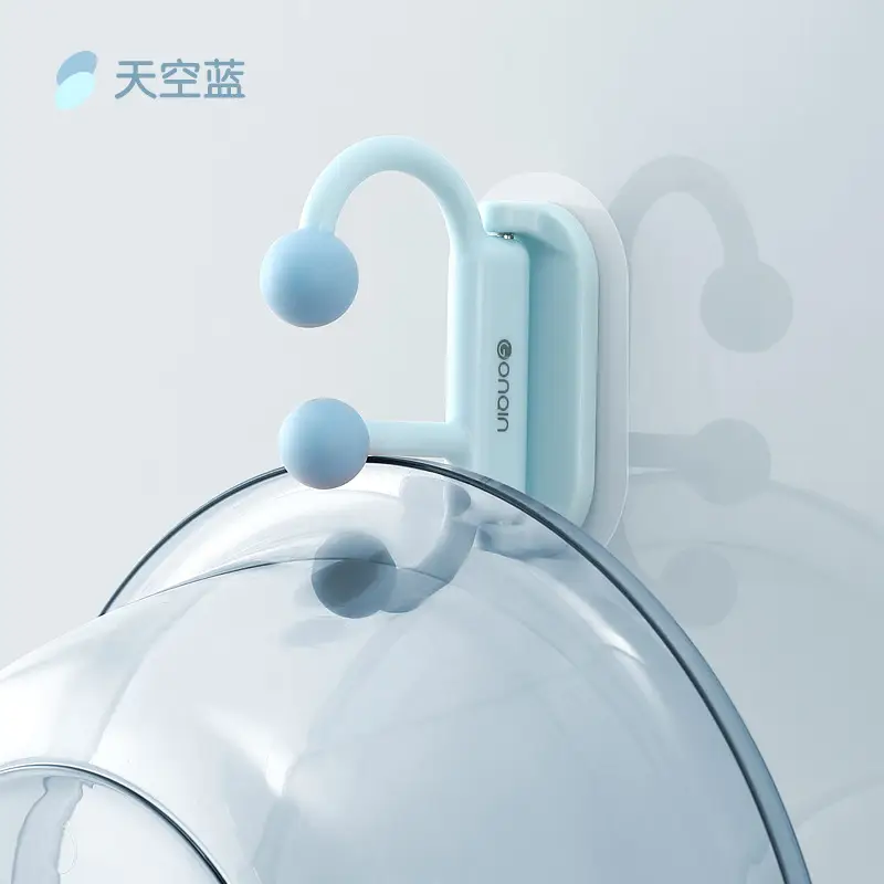 Wall-Mounted Bathroom Storage Rack with Planet-Shaped Basin Hook