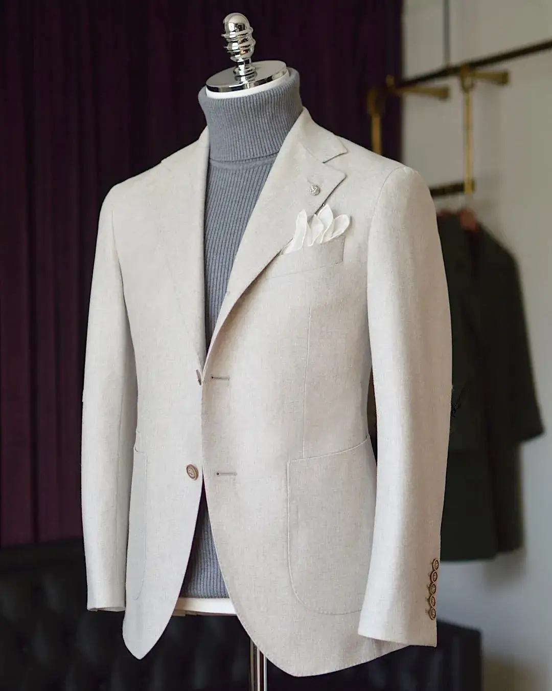 Gold Chain Brooch for Men Wedding Dress Elegant Accessories
