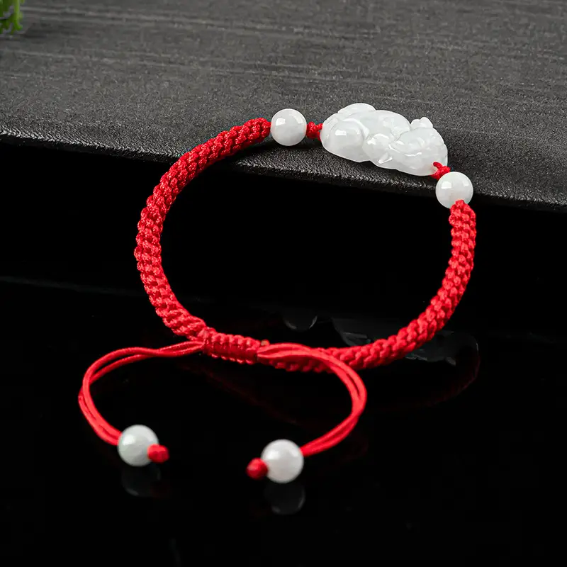 Women's Red Jade Pi Xiu Hand Rope Bracelet - Image 4