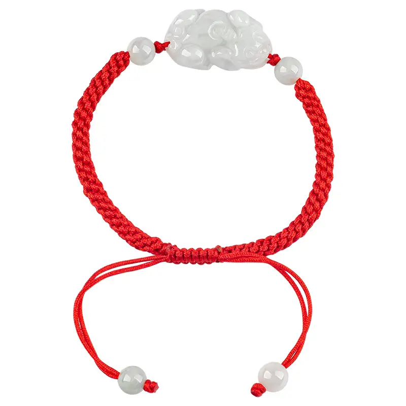 Women's Red Jade Pi Xiu Hand Rope Bracelet - Image 7