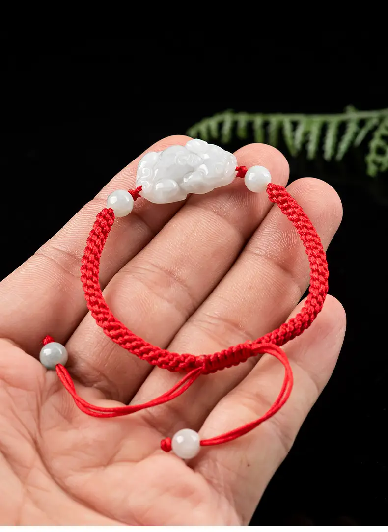 Women's Red Jade Pi Xiu Hand Rope Bracelet — feature 7