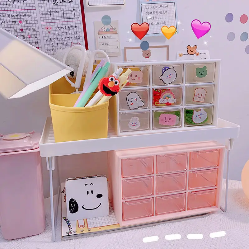 Ins Girl's Heart Jiugongge Storage Box 12cm