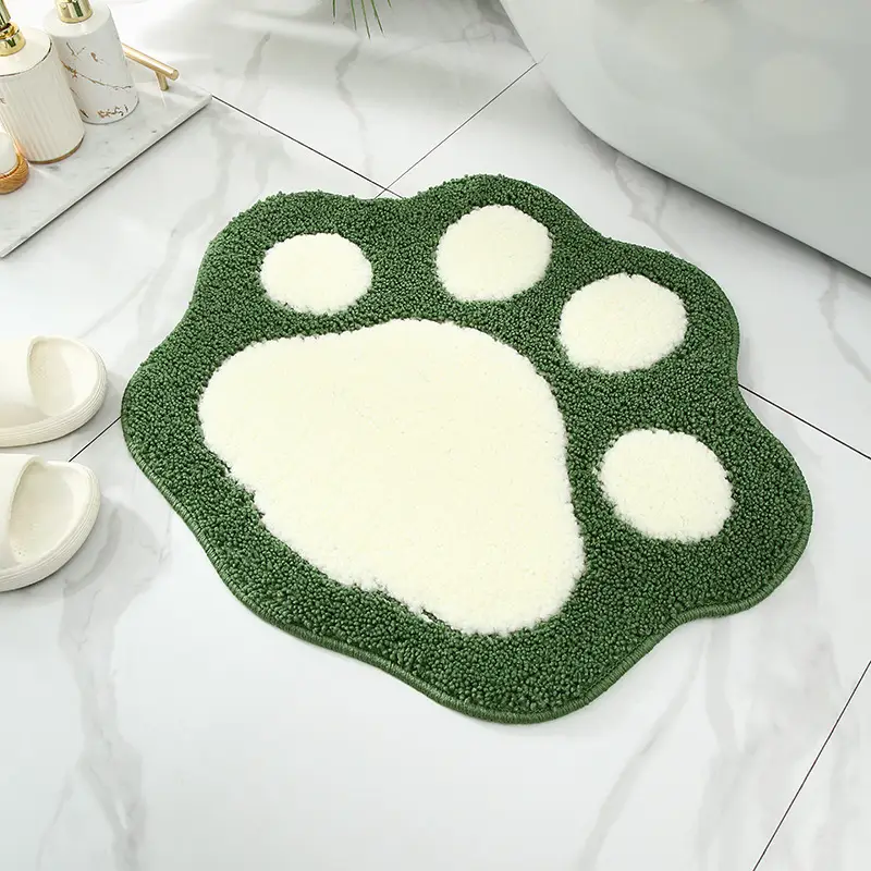 Cartoon Foot Shape Cat Dog Bathroom Mat Non-Slip Absorbent - Image 2