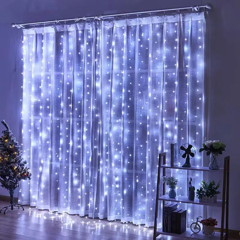 3D Waterfall LED Curtain Lights for Bedroom & Wedding - Image 3