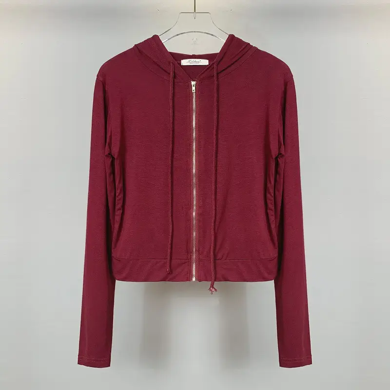 Women's Beige Zipper Hoodie Vest Set - Image 4
