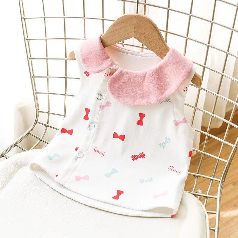 Baby Cotton Vest with Heart Print Spring Autumn Wear - Image 2