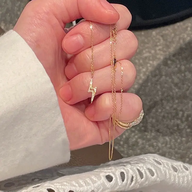 S925 Gold Lightning Necklace for Women - Image 5
