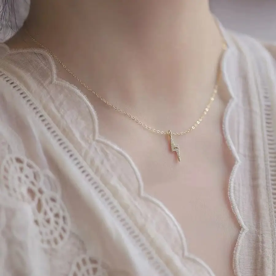 S925 Gold Lightning Necklace for Women - Image 6