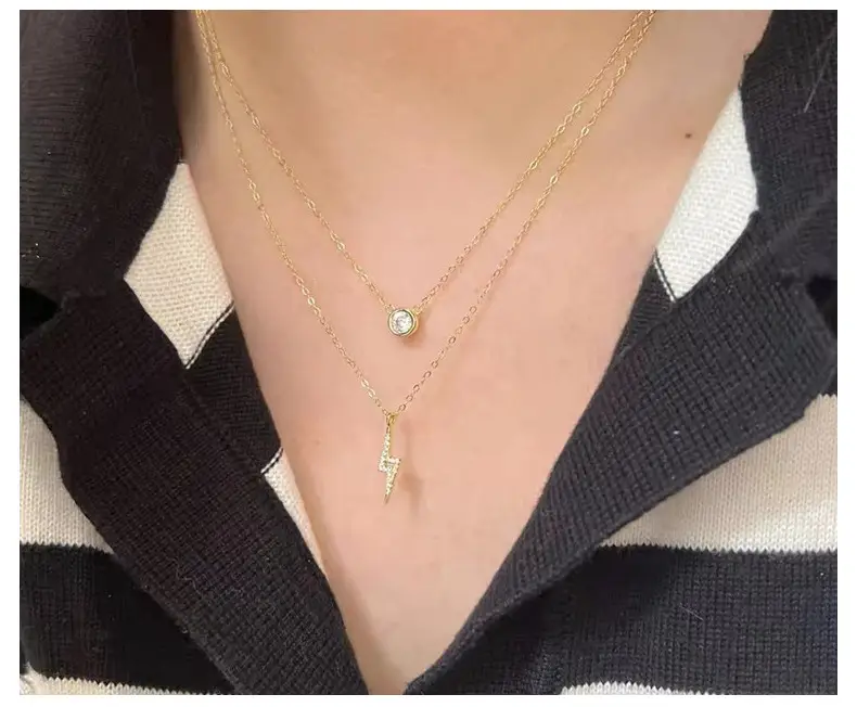 S925 Gold Lightning Necklace for Women — feature 13