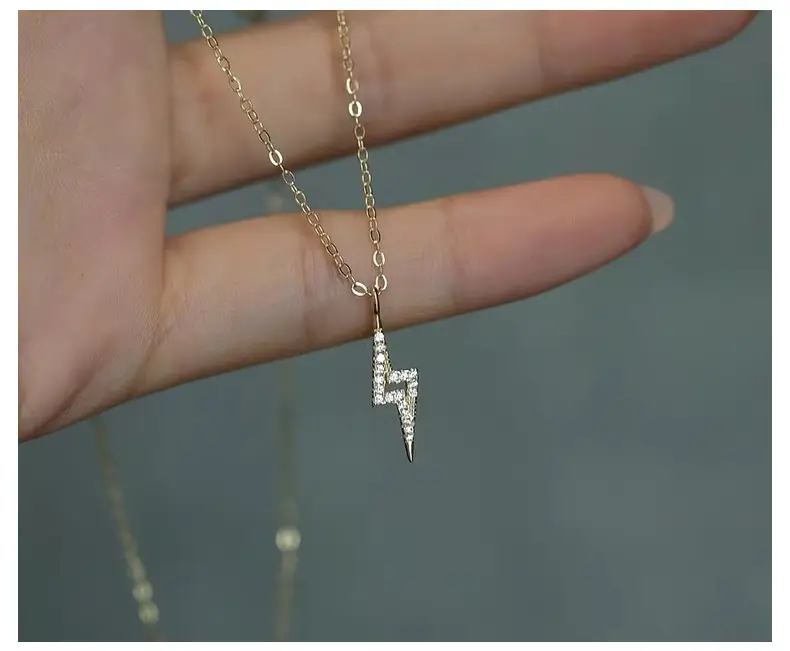 S925 Gold Lightning Necklace for Women — feature 9