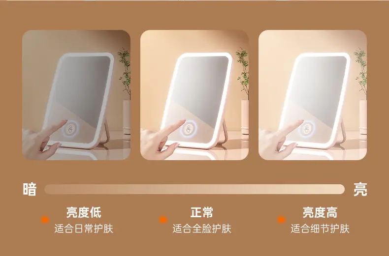 USB Rechargeable LED Makeup Mirror with Lamp — feature 9