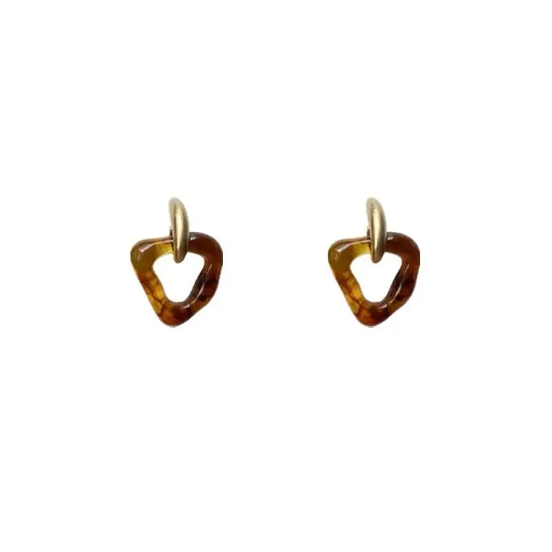 Matte Amber Stud Earrings for Women