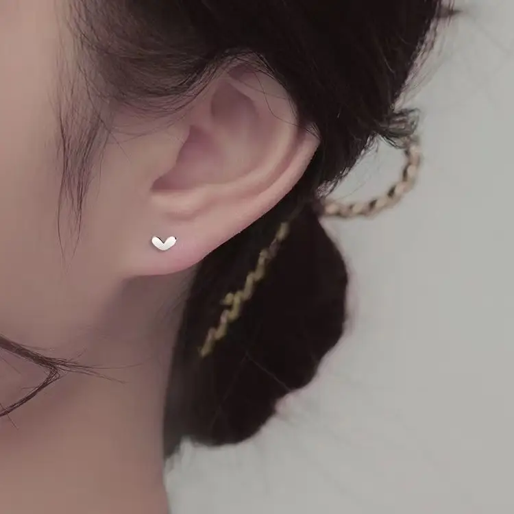Sterling Silver Love Screw Ear Nails for Women - Image 7