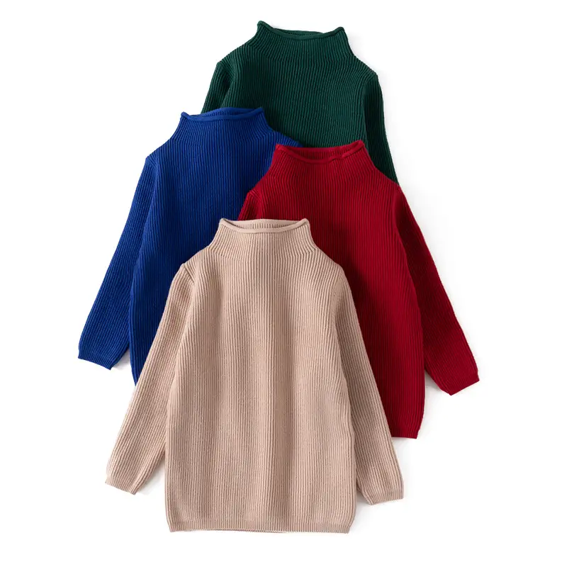 Baby's & Girls' Turtleneck Sweater Set in Blue, Red, Green, Beige - Image 9