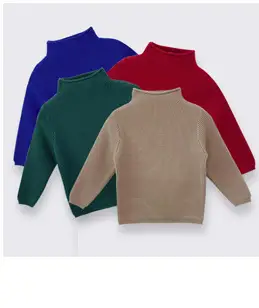 Baby's & Girls' Turtleneck Sweater Set in Blue, Red, Green, Beige — feature 10