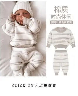 Baby's & Girls' Turtleneck Sweater Set in Blue, Red, Green, Beige — feature 6