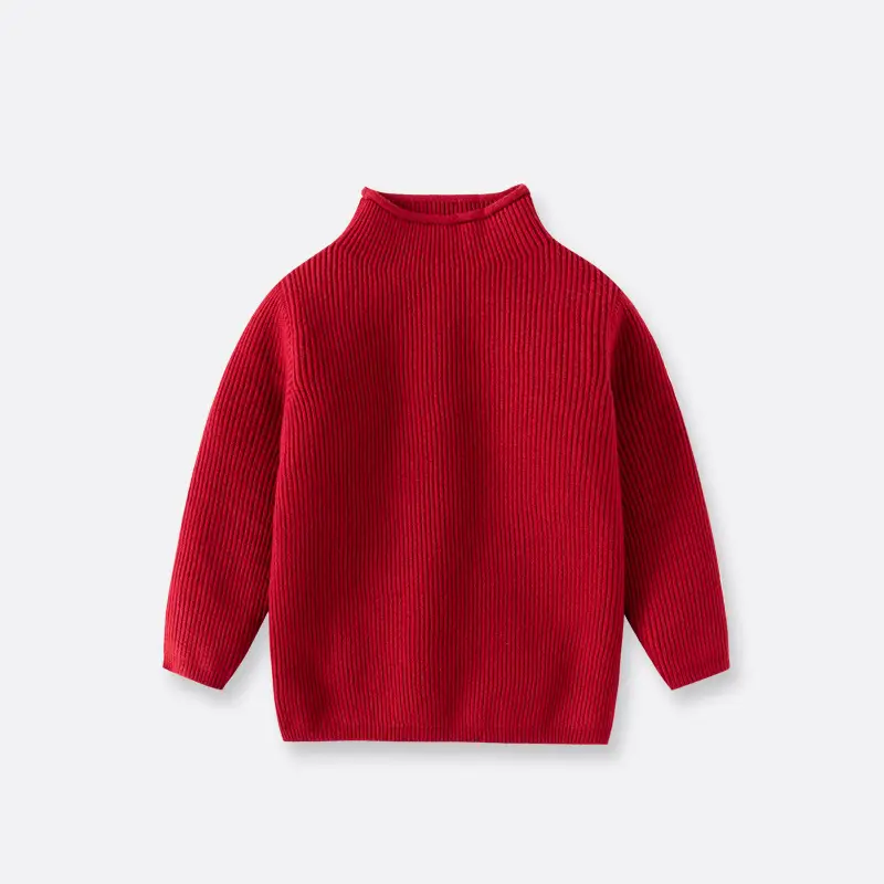 Baby's & Girls' Turtleneck Sweater Set in Blue, Red, Green, Beige - Image 2
