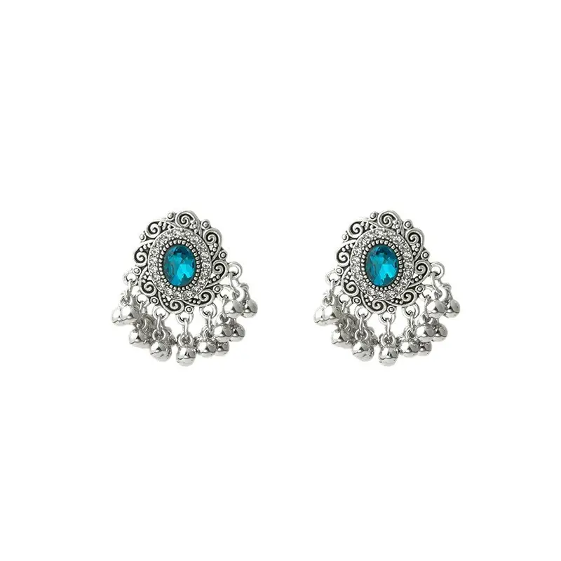 Retro Tassel Earrings Red Crystal Women