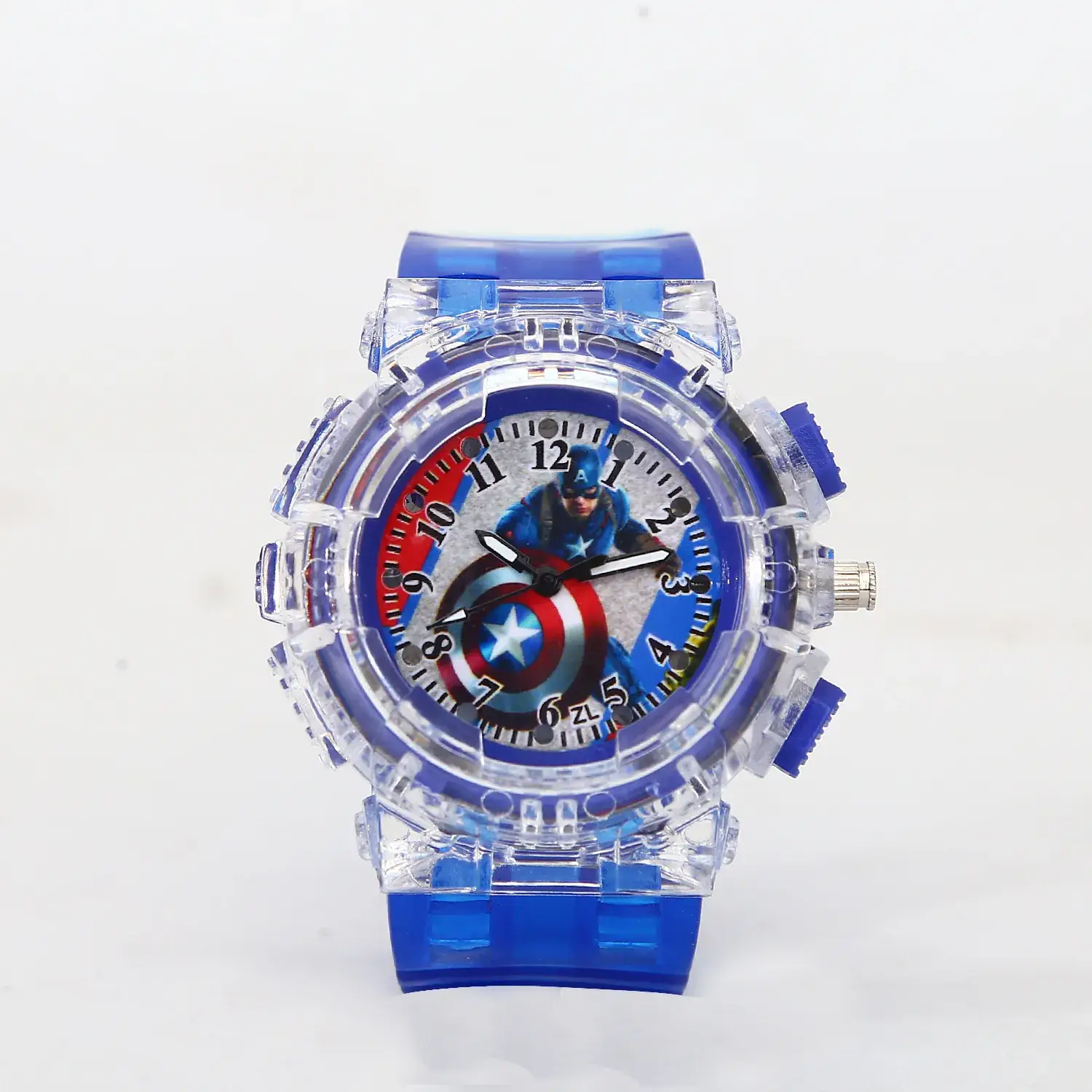Captain America Anime Watch for Boys Blue Digital Quartz - Image 5