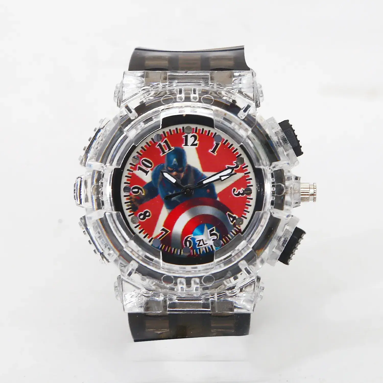 Captain America Anime Watch for Boys Blue Digital Quartz - Image 2