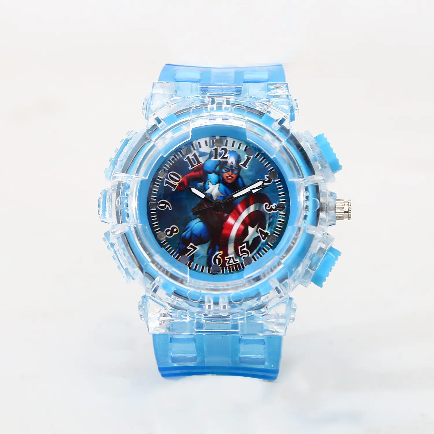 Captain America Anime Watch for Boys Blue Digital Quartz - Image 3