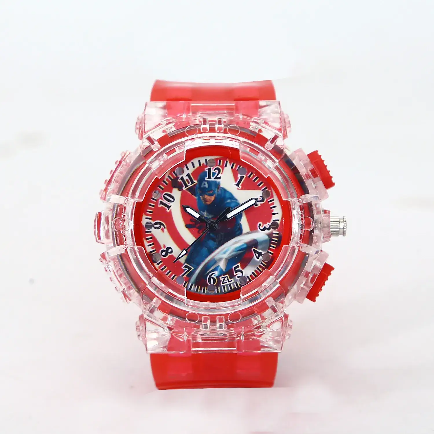 Captain America Anime Watch for Boys Blue Digital Quartz - Image 4