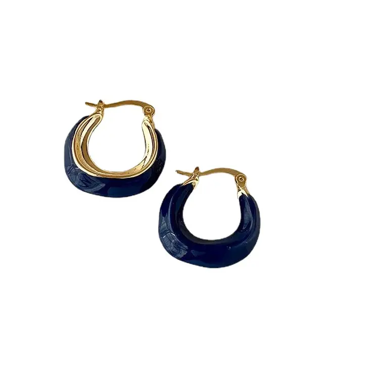 French Retro Blue Square Earrings 2022 - Image 22