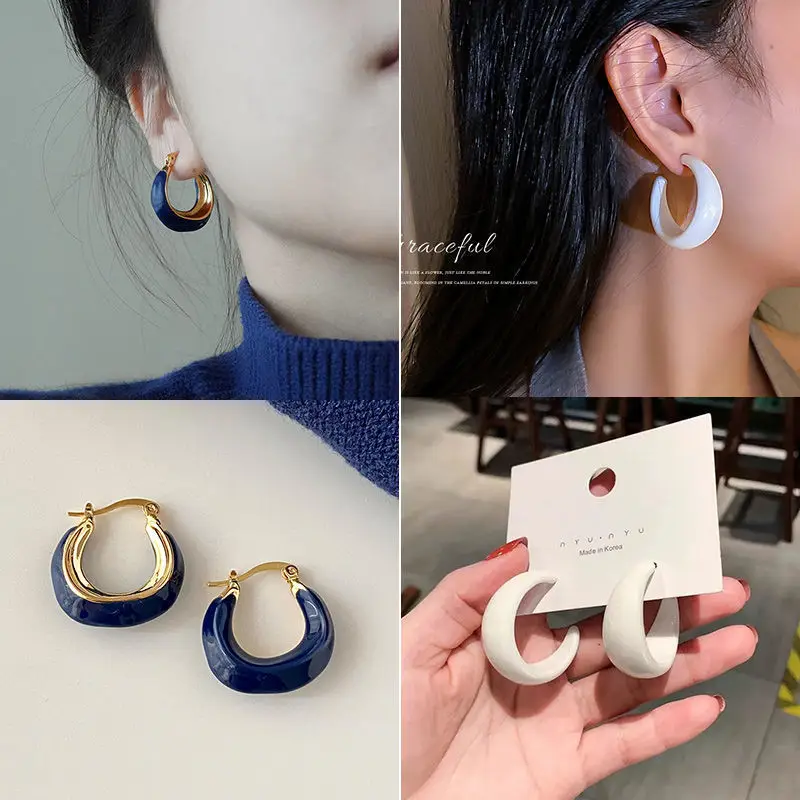 French Retro Blue Square Earrings 2022 - Image 9