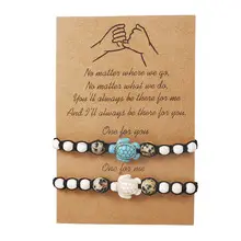 Best Bitches Card Bracelets Set of 2 European American Stainless Steel Love — feature 29