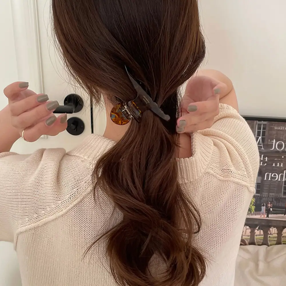 Korean Style Hair Clip Brown Shark Clip - Image 4