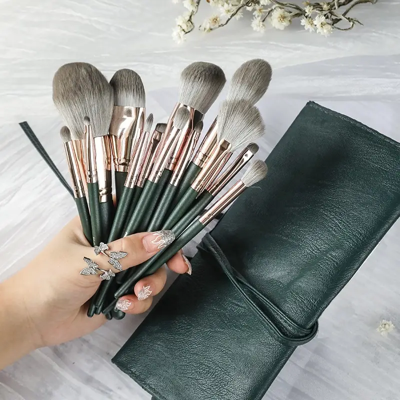 14 green cloud brush 14 hole green brush bag