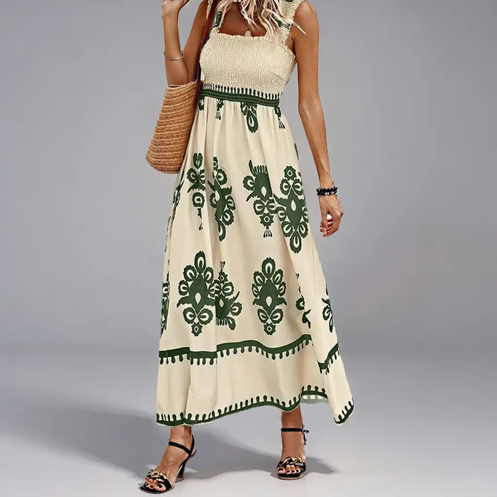 2026 Printed French Dress for Women with Red Paisley Design — feature 38