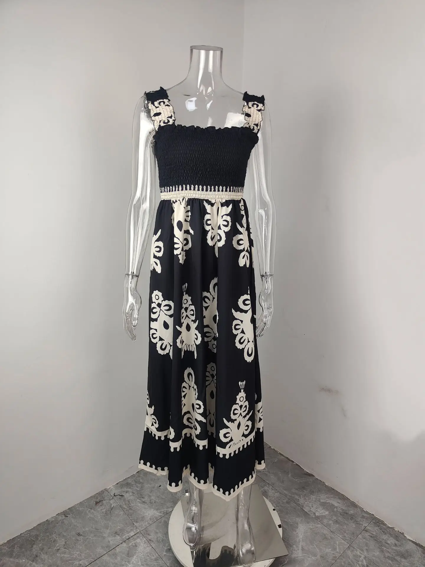 2026 Printed French Dress for Women with Red Paisley Design — feature 49