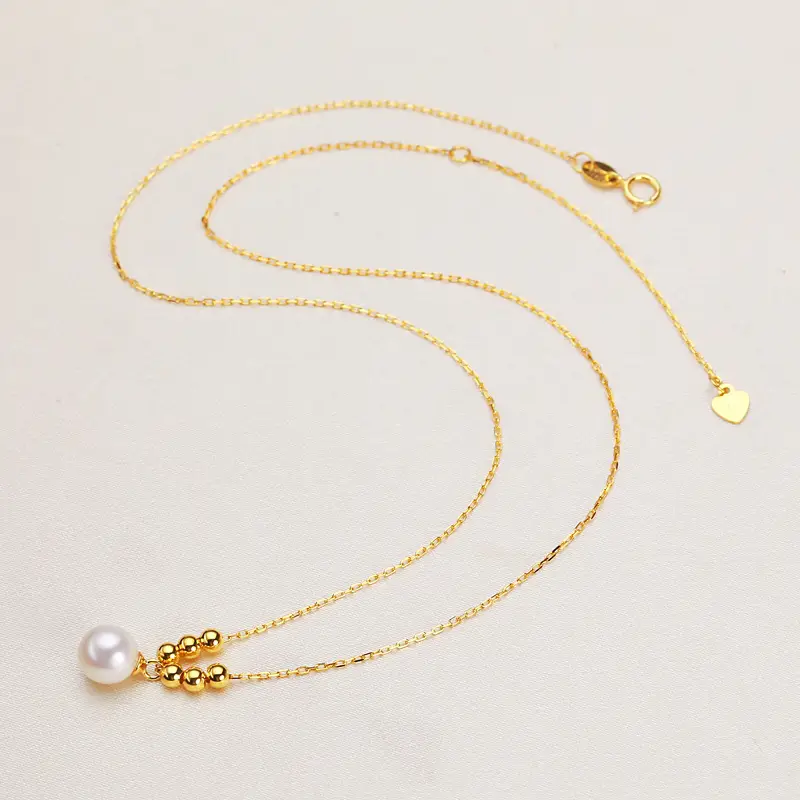 S925 Silver Pearl Necklace with Clavicle Chain