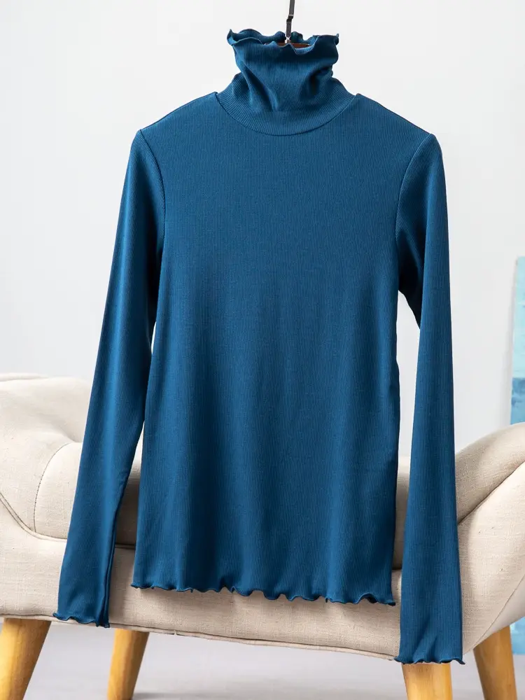 Women's Red Silk Base T-Shirt Plus Size Fleece Lined - Image 6