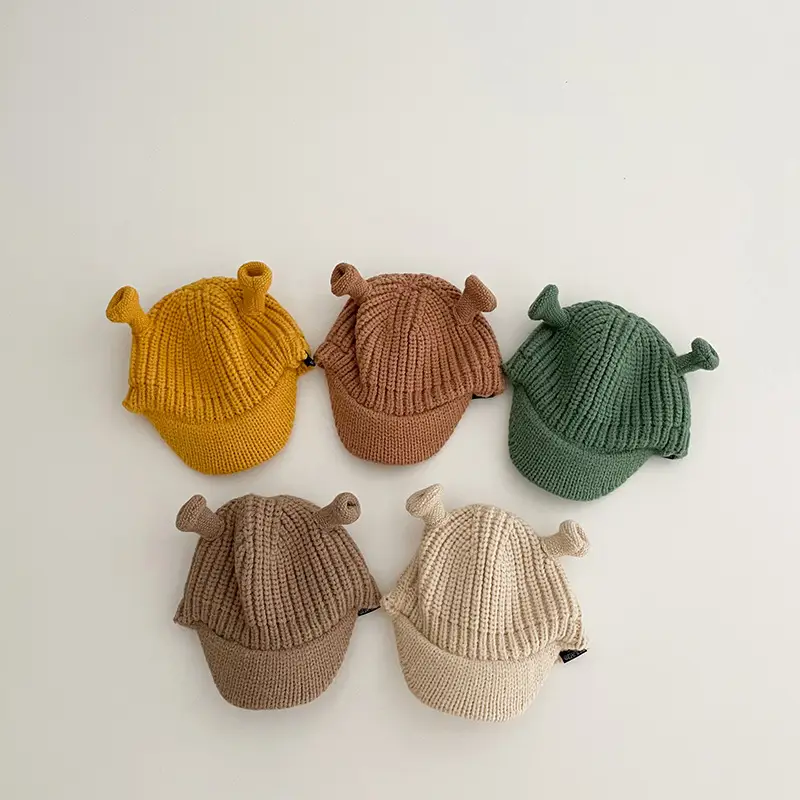 Brown Knitted Baby Hat with Bear Ears - Image 6
