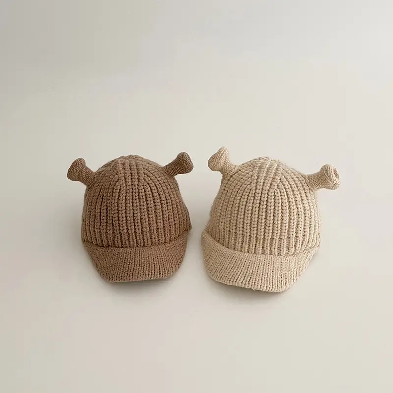 Brown Knitted Baby Hat with Bear Ears - Image 7