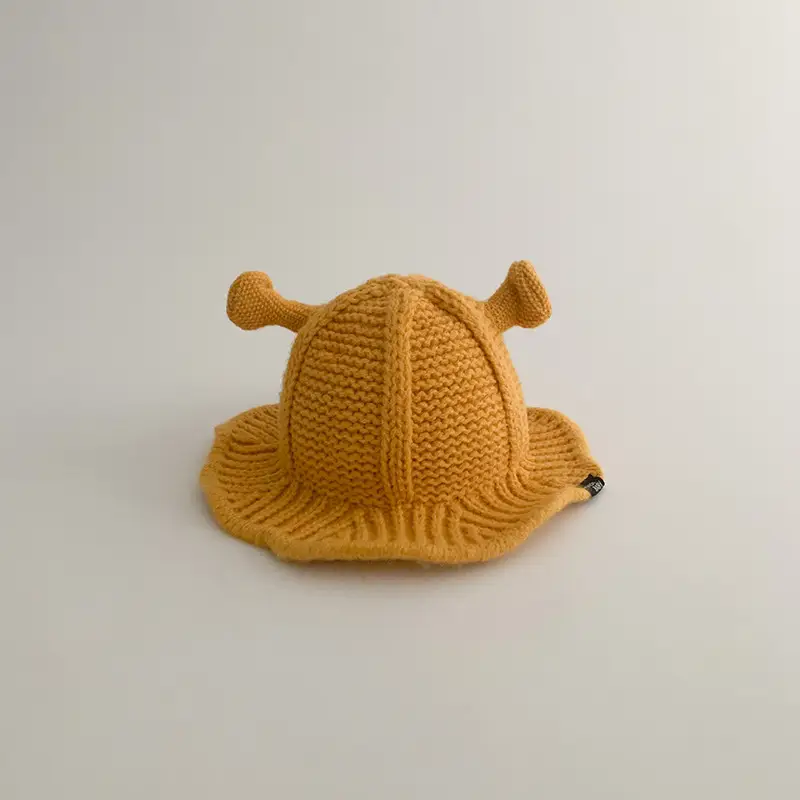 Brown Knitted Baby Hat with Bear Ears - Image 4