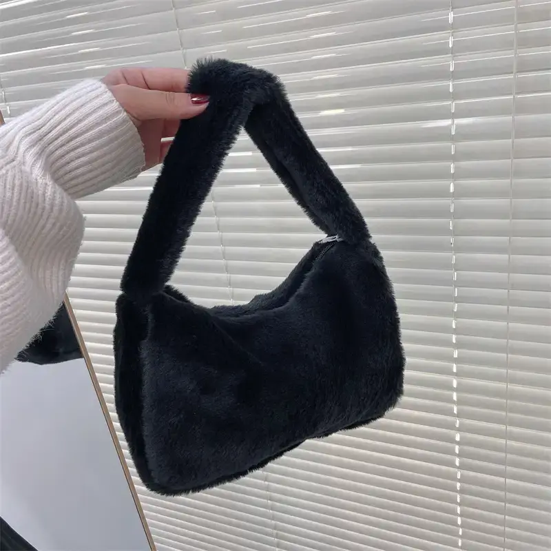 Pink Plush Shoulder Bag Women 2022 Winter