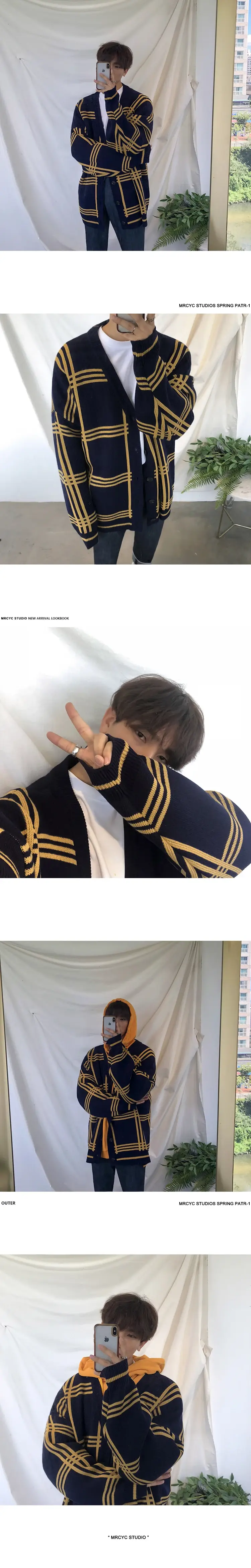 2025 Men's Navy Blue Korean Style Knit Cardigan — feature 10