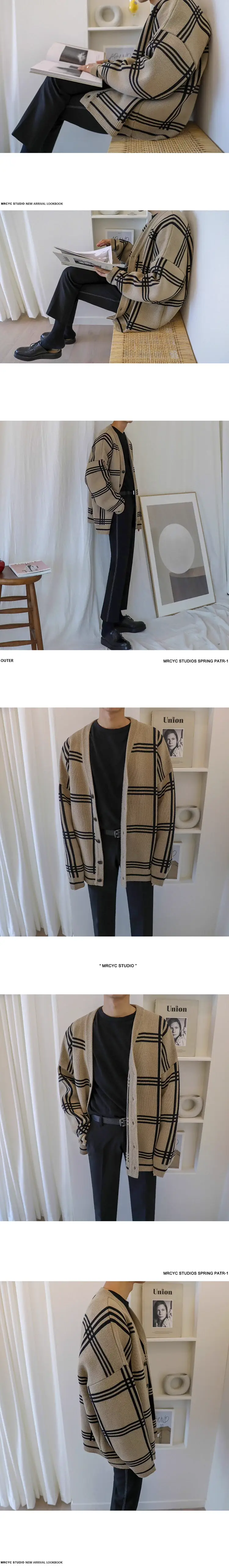 2025 Men's Navy Blue Korean Style Knit Cardigan — feature 7