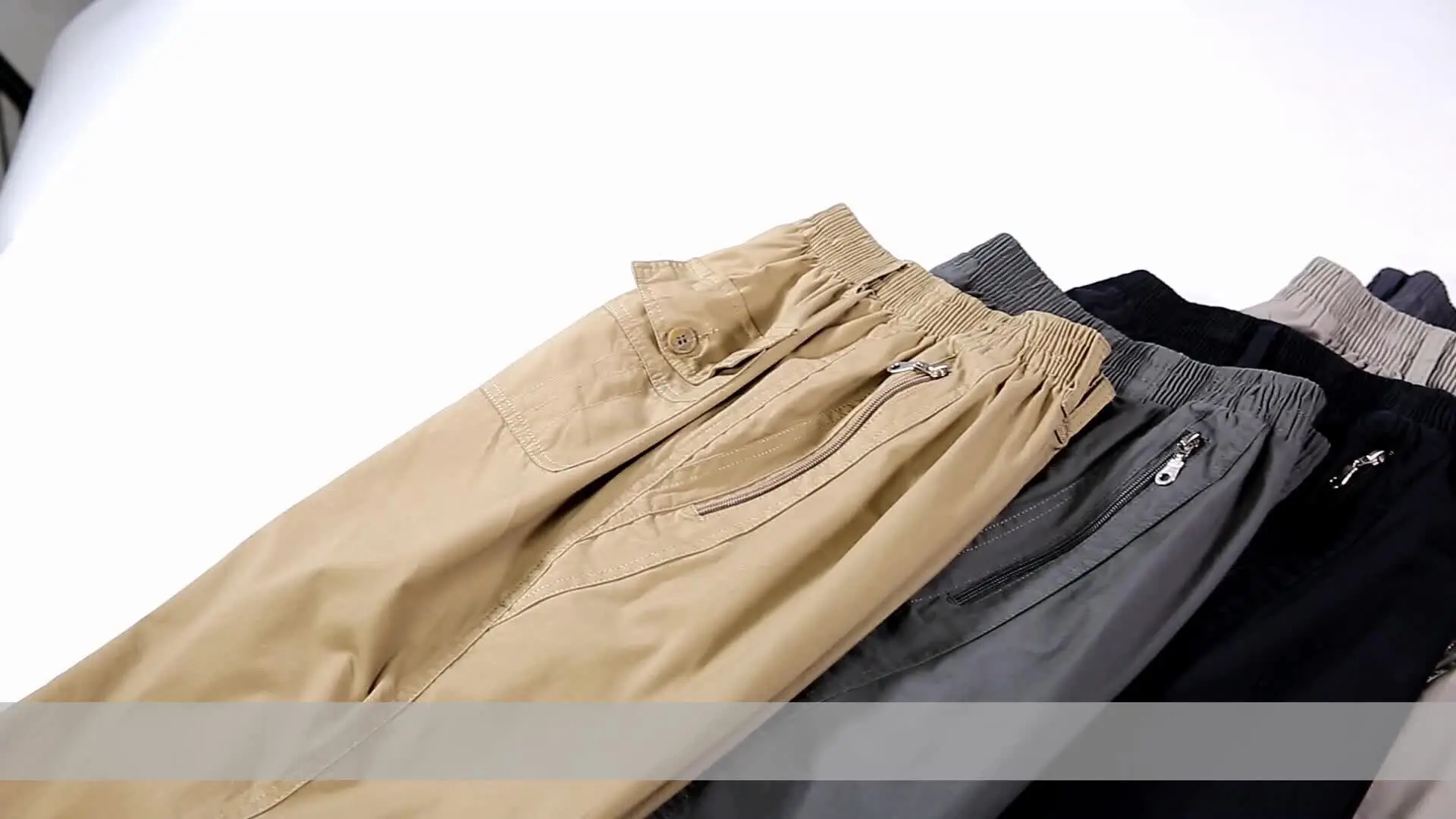 Men's Grey Fleece Lined Pants Large Zipper Bag — feature 25