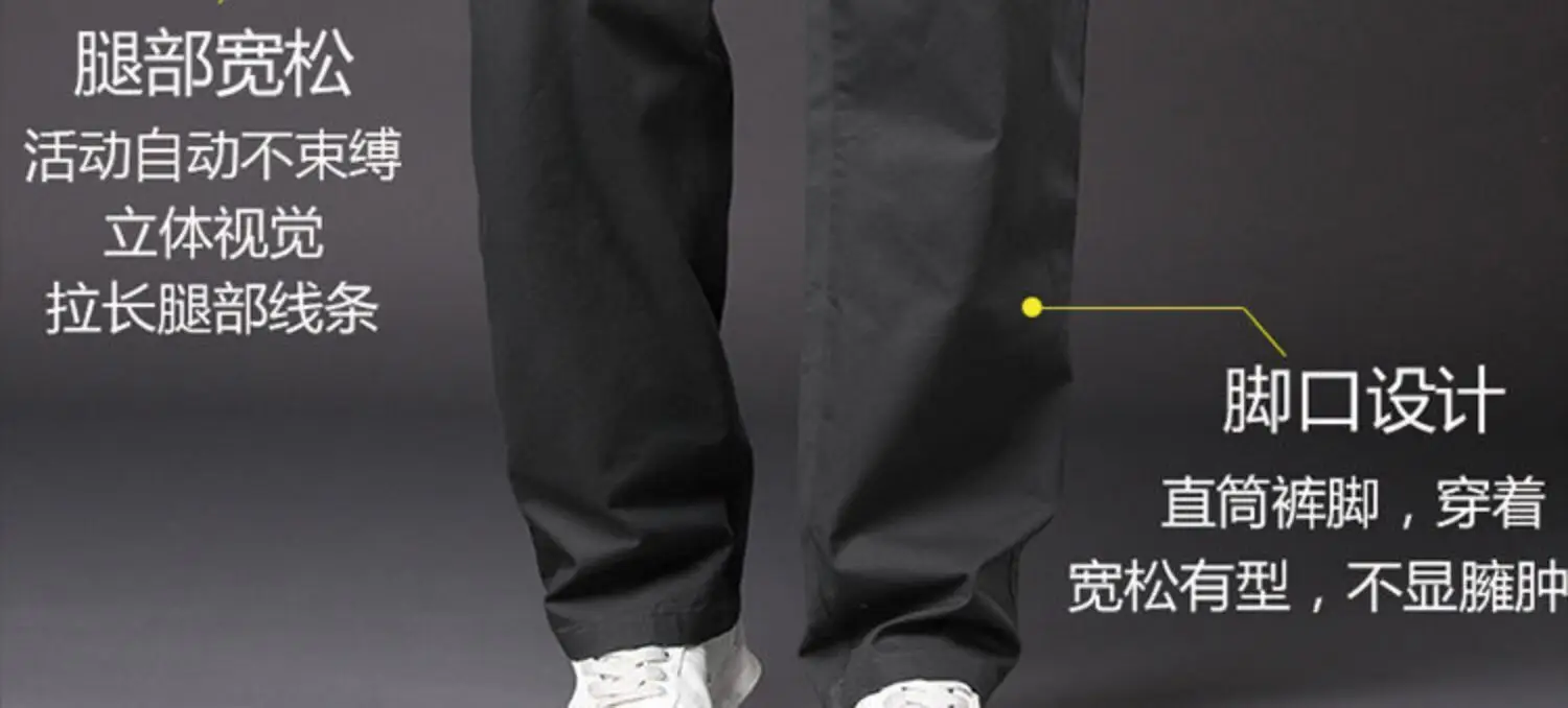 Men's Grey Fleece Lined Pants Large Zipper Bag — feature 37