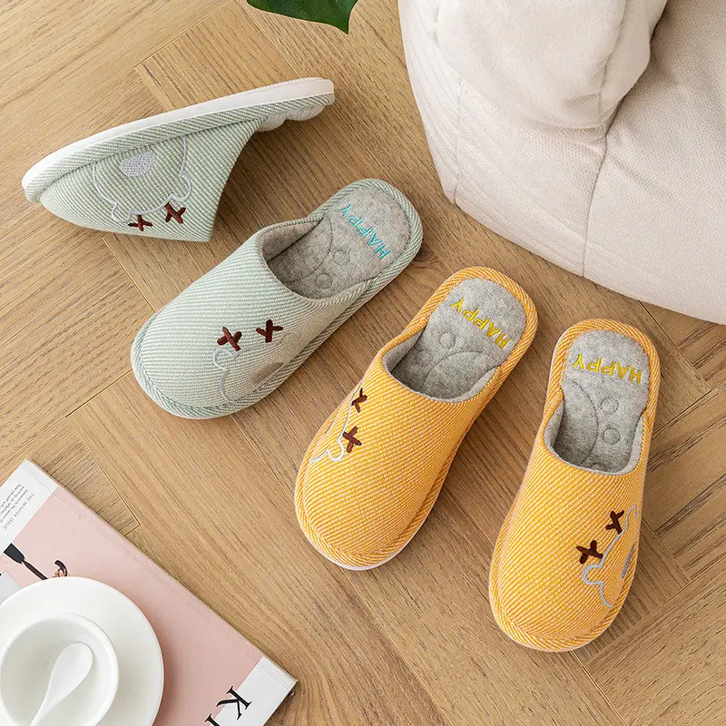 Xinwang winter new cotton slippers home wholesale women's winter warm indoor home couple plush cotton slippers men